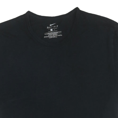 Nike Men Black Dri-FIT Crew Neck Short Sleeve T-Shirt Size L