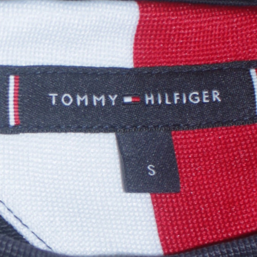 Tommy Hilfiger Men’s Blue Small Pullover Sweatshirt Logo Crew Neck