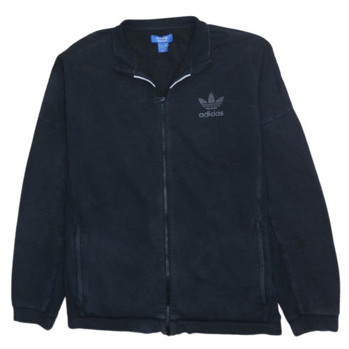 Adidas Men's Black Track Jacket M Regular Fit Full Zip Fleece