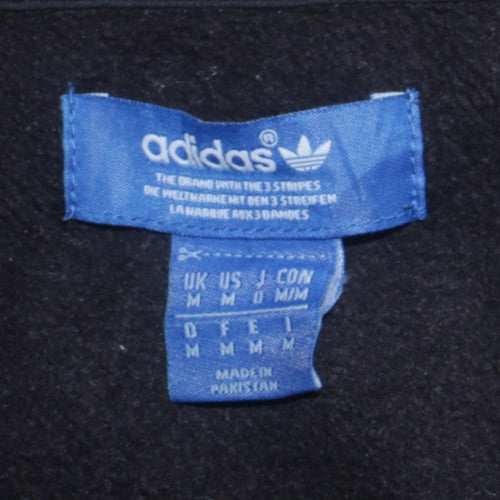 Adidas Men's Black Track Jacket M Regular Fit Full Zip Fleece