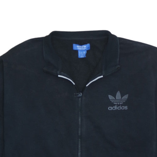Adidas Men's Black Track Jacket M Regular Fit Full Zip Fleece