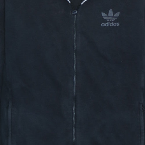Adidas Men's Black Track Jacket M Regular Fit Full Zip Fleece