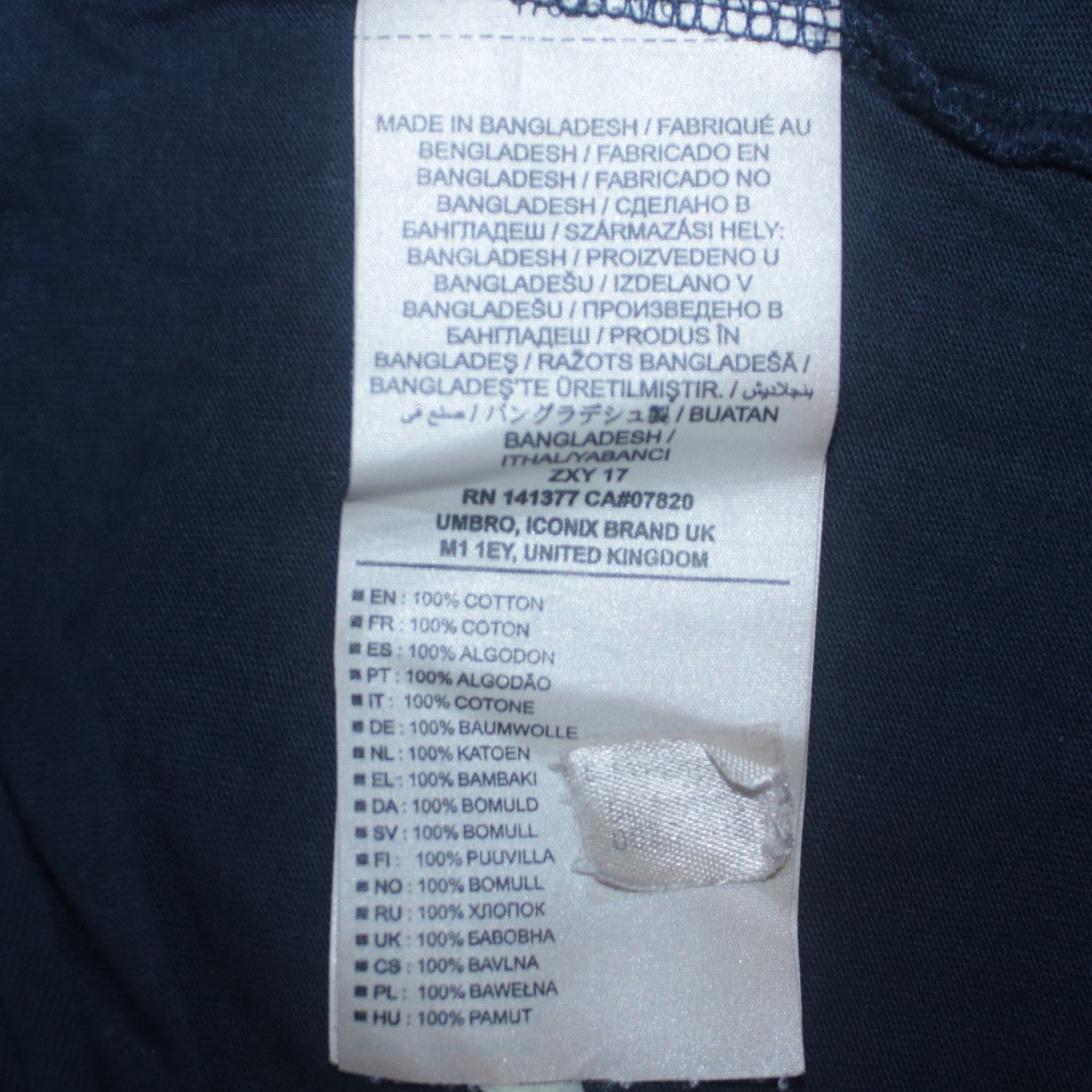 Umbro Men’s Blue Short Sleeve Crew Neck Cotton Sports T-Shirt Size M