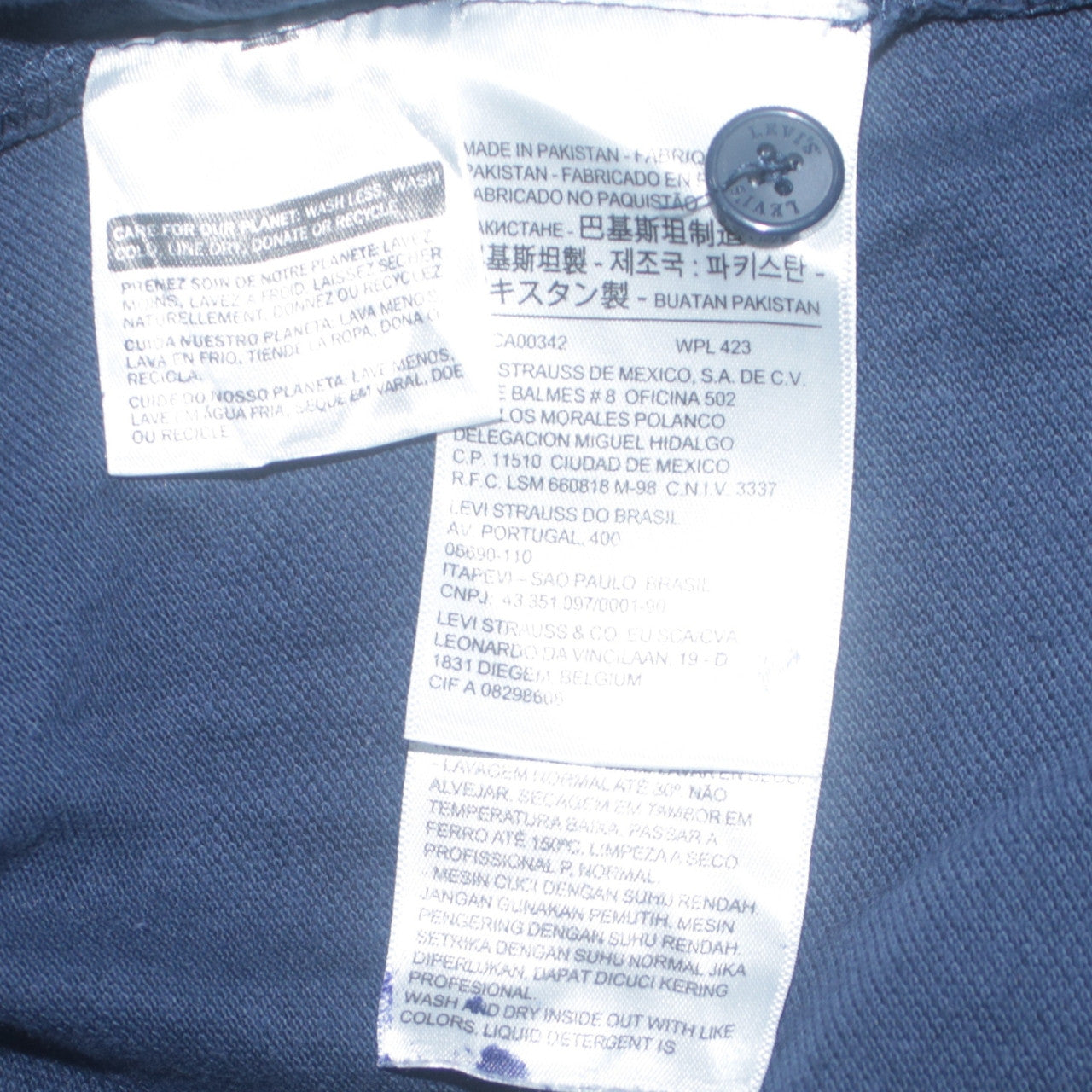 Levi's Men's Blue Polo Shirt Size M Classic Cotton Short Sleeve