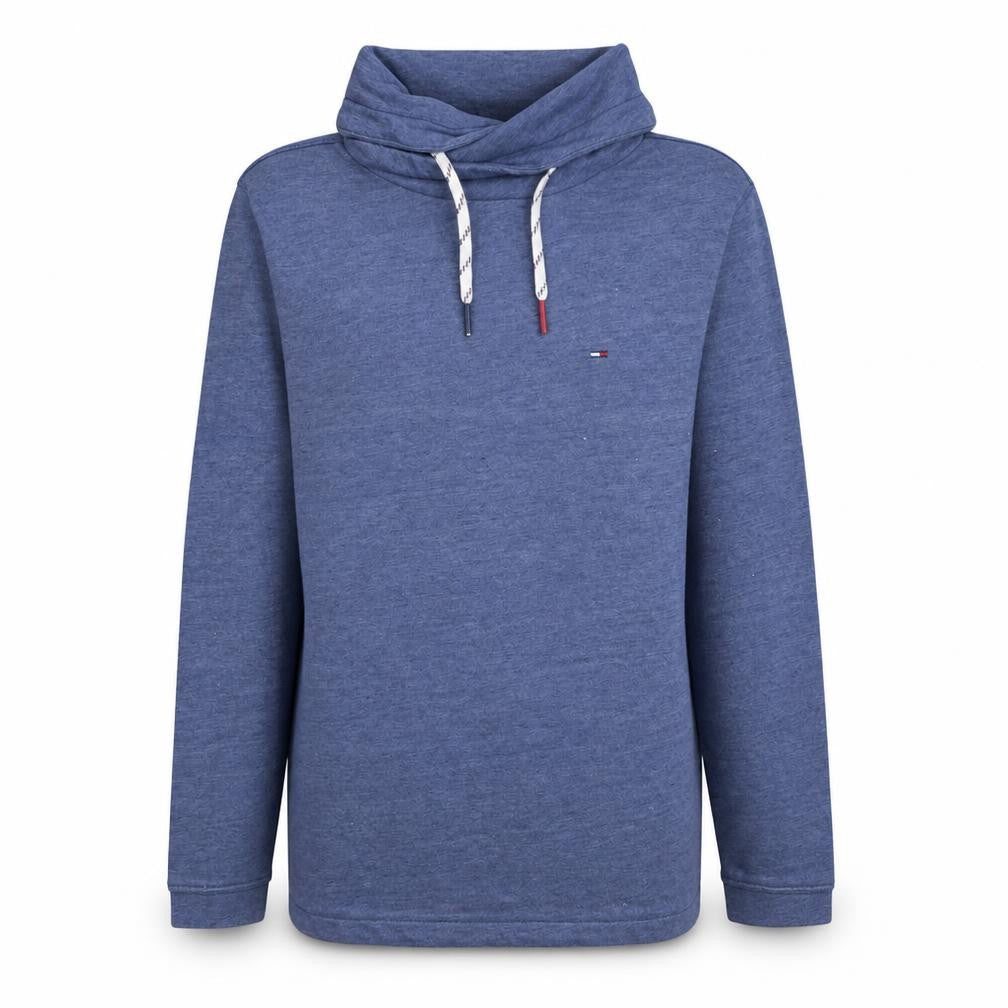 Front view of Hilfiger Denim Men's Blue High Neck Pullover Sweatshirt M