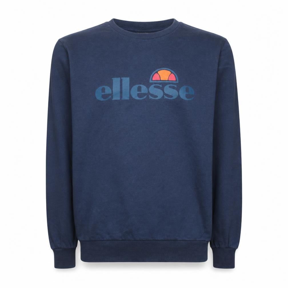 Ellesse Men Blue L Pullover Crew Neck Logo Sweatshirt