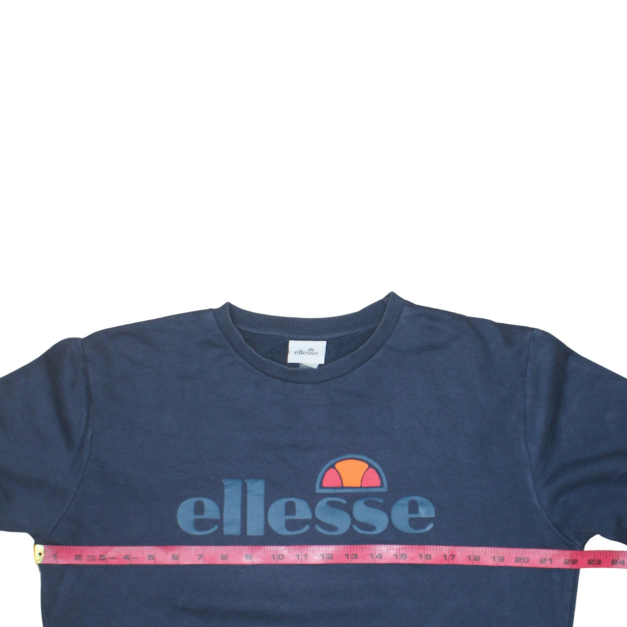 Ellesse Men Blue L Pullover Crew Neck Logo Sweatshirt