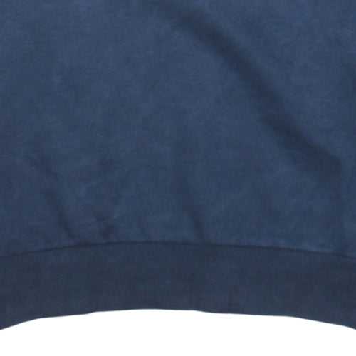 Ellesse Men Blue L Pullover Crew Neck Logo Sweatshirt