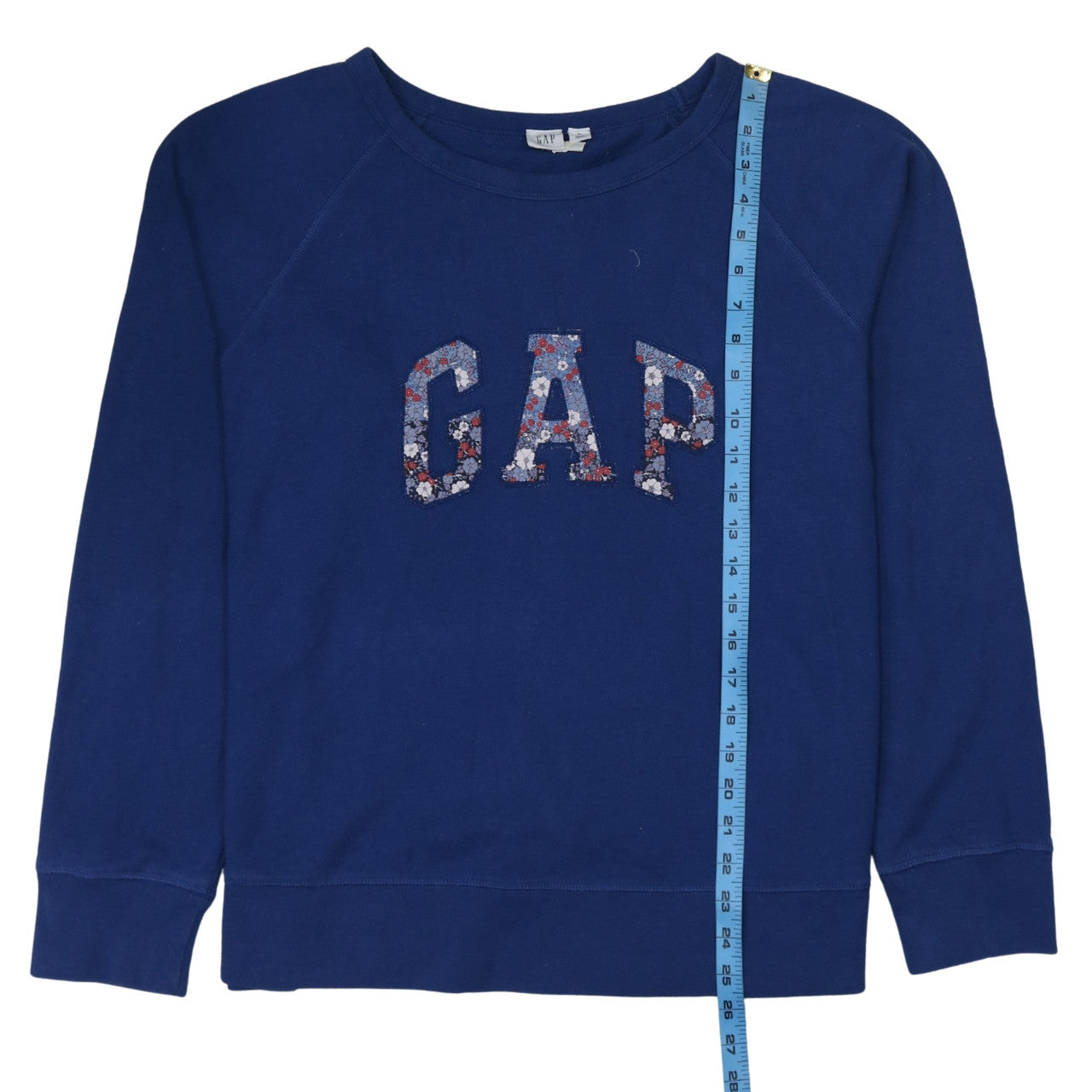 GAP Unisex Blue XL Pullover Sweatshirt with Floral Logo