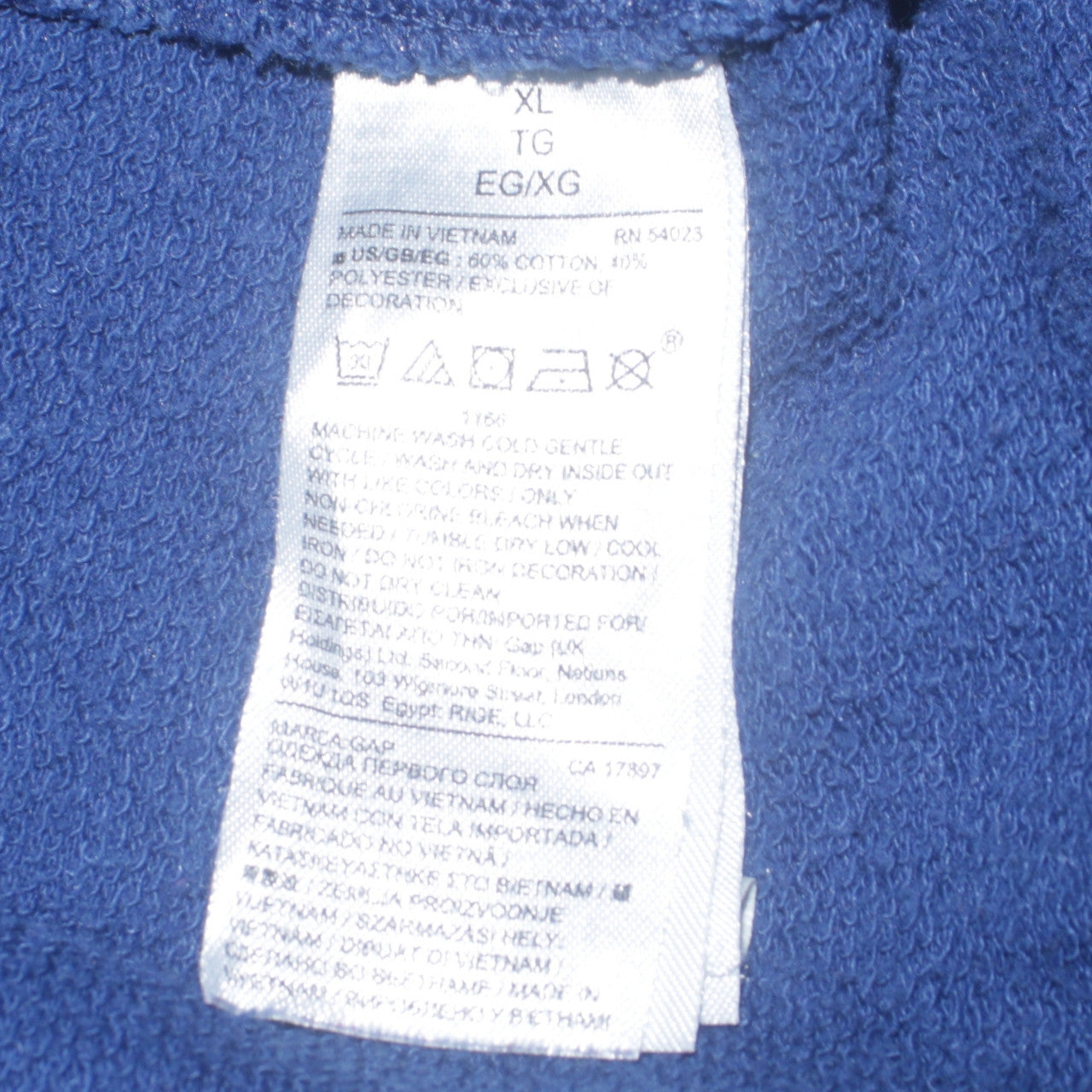 GAP Unisex Blue XL Pullover Sweatshirt with Floral Logo