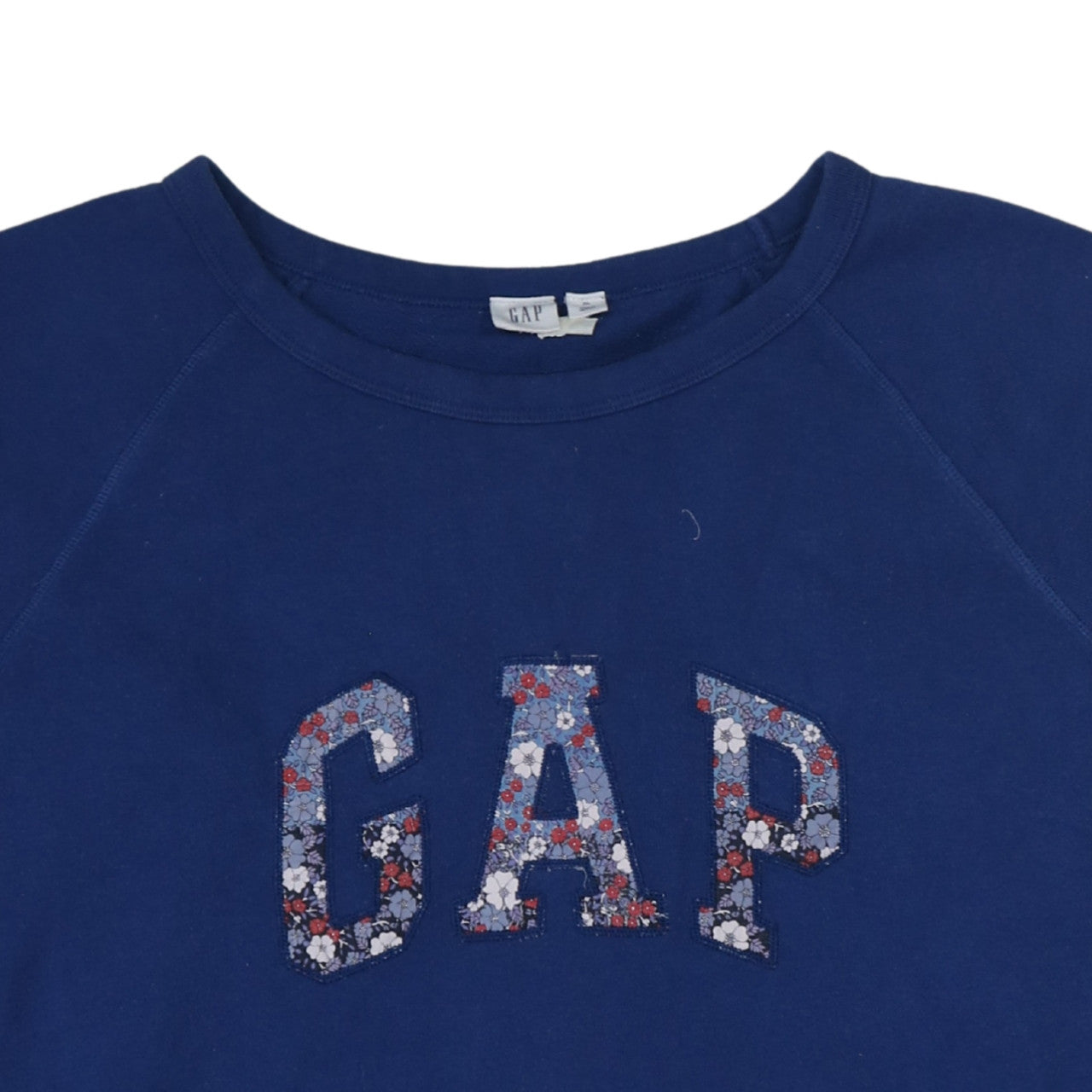 GAP Unisex Blue XL Pullover Sweatshirt with Floral Logo