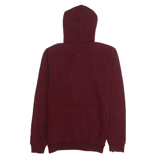 Adidas Men’s Red Pullover Hoodie Small Logo Fleece Sweatshirt