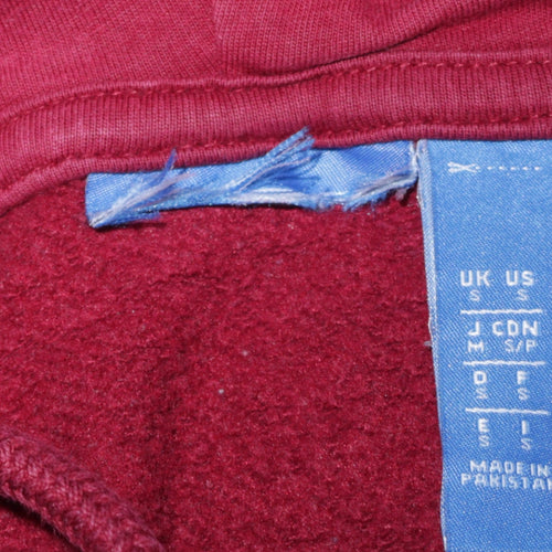 Adidas Men’s Red Pullover Hoodie Small Logo Fleece Sweatshirt