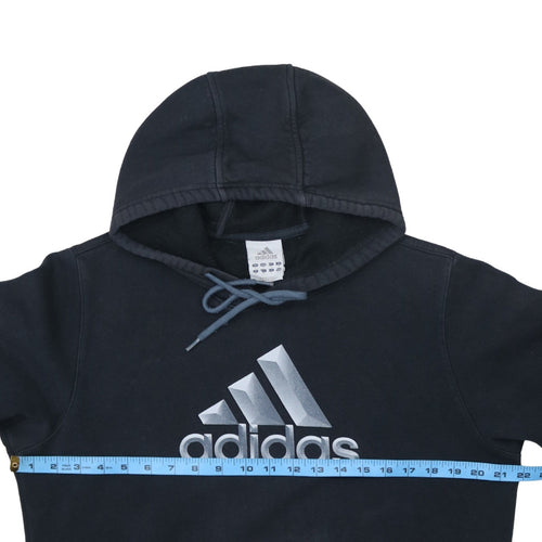 Adidas Men's Black Pullover Hoodie Medium Logo Fleece Sweatshirt