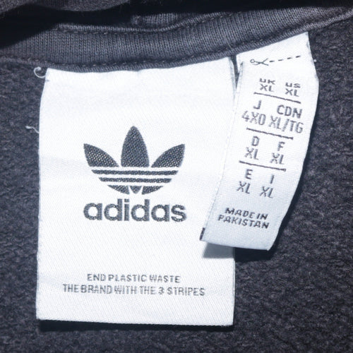 Adidas Mens Black XL Pullover Hoodie Fleece Sweatshirt