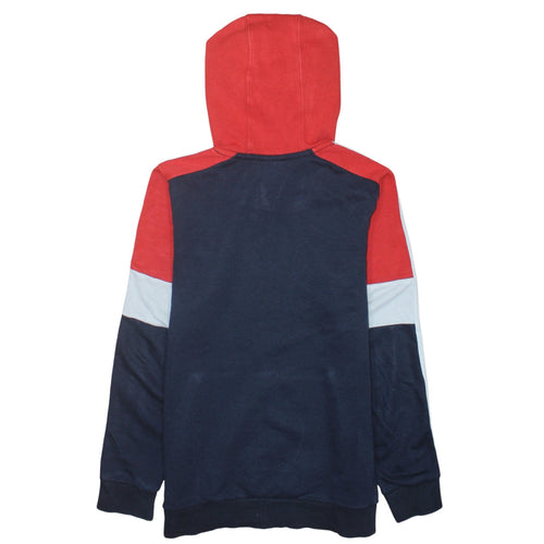 Adidas Boys Blue Red Pullover Hoodie 13-14 Years Graphic Fleece Sweatshirt
