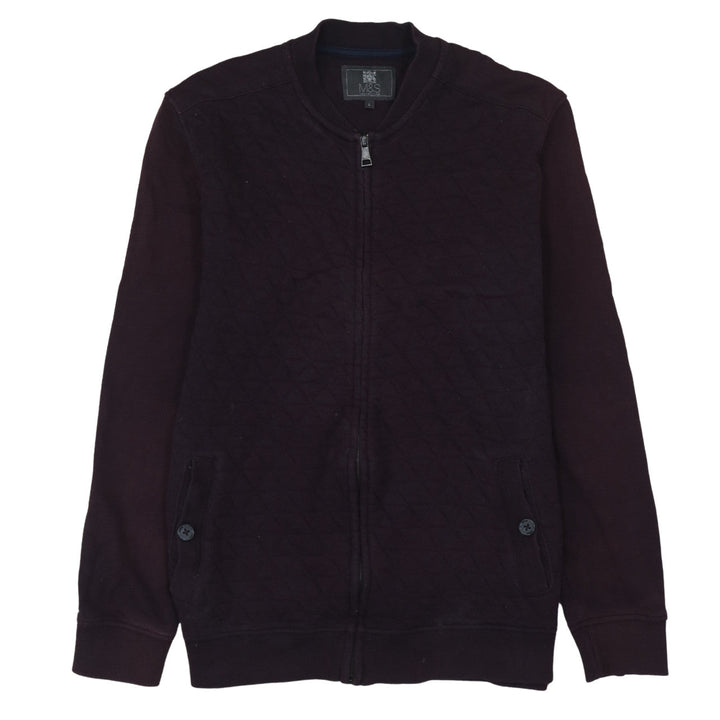 Marks and Spencer Men's Brown Quilted Full Zip Jacket L