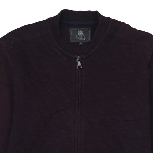 Marks and Spencer Men's Brown Quilted Full Zip Jacket L