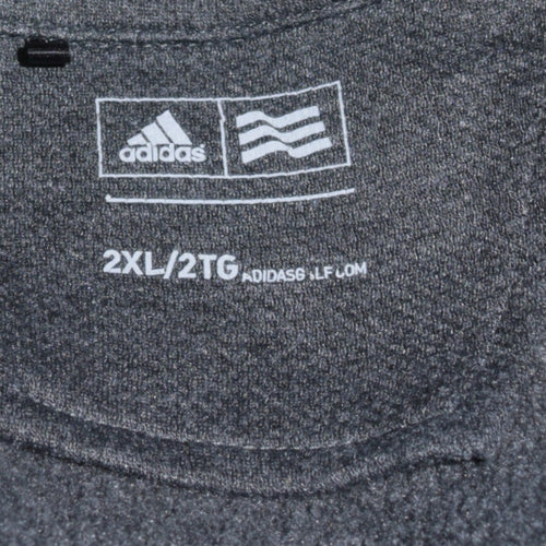 Adidas Men's Grey 2XL 1/4 Zip Fleece Activewear Jacket