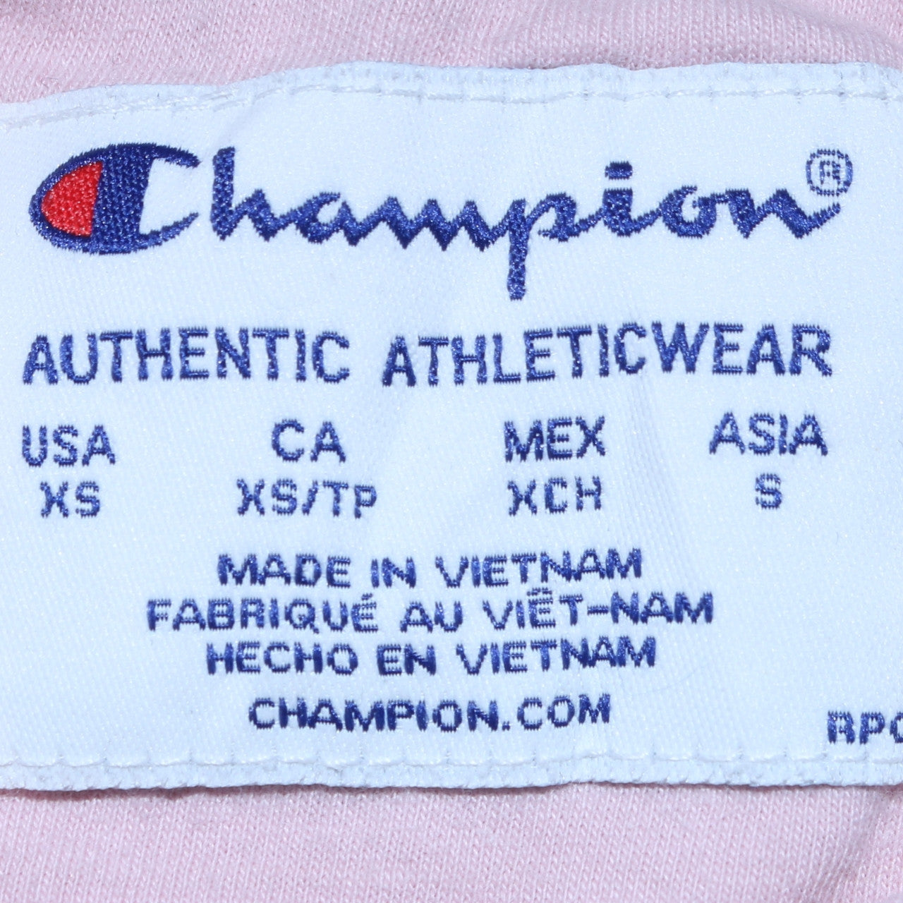Champion Womens Pink Pullover Sweatshirt XS Graphic Logo Crew Neck