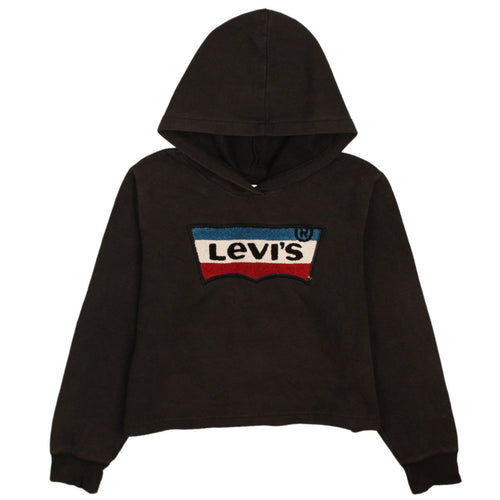 Levi's Girls Black Hooded Pullover Sweatshirt XL 13-15 Years Logo Design
