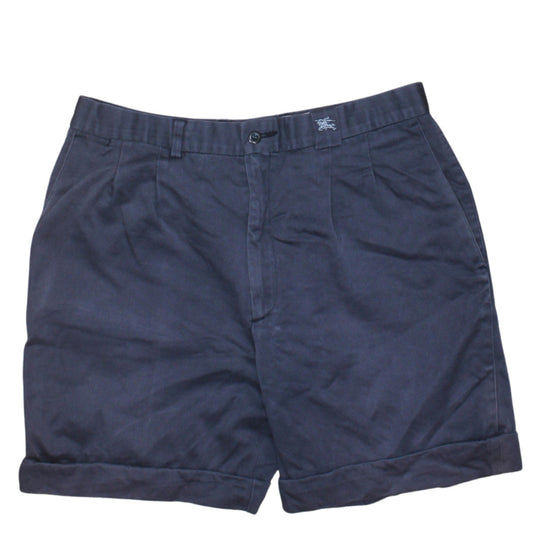 Burberrys of London Men's Blue Chino Shorts Size L 36in Pleated Vintage