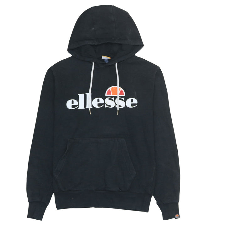 Ellesse Womens Black Hoodie UK 12 Pullover Logo Sweatshirt