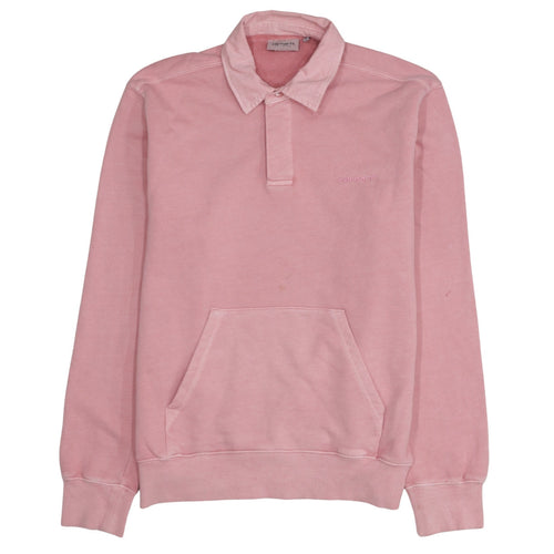 Carhartt Men’s Pink Collared Henley Sweatshirt Size S