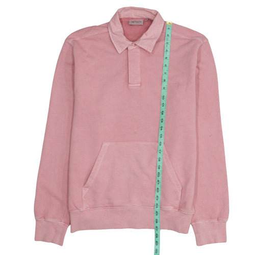 Carhartt Men’s Pink Collared Henley Sweatshirt Size S
