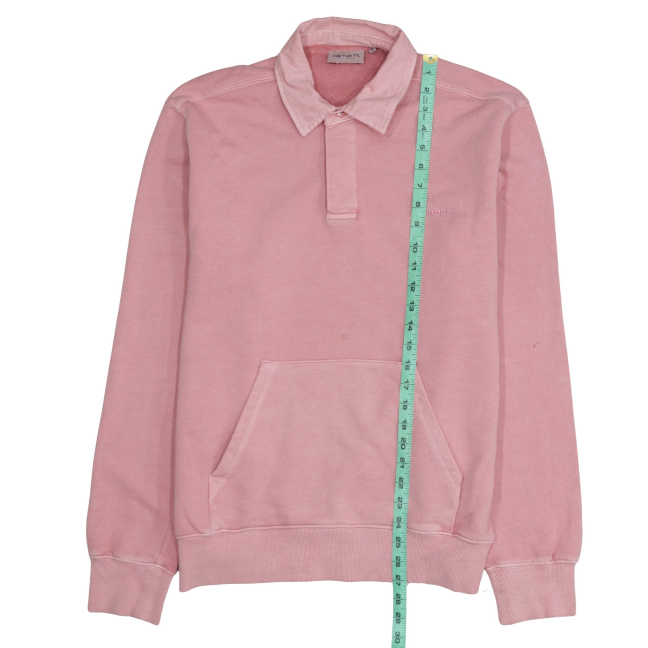 Carhartt Men’s Pink Collared Henley Sweatshirt Size S
