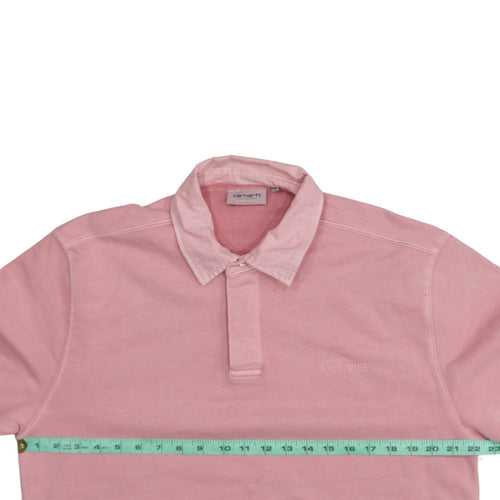 Carhartt Men’s Pink Collared Henley Sweatshirt Size S