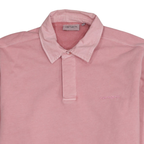 Carhartt Men’s Pink Collared Henley Sweatshirt Size S
