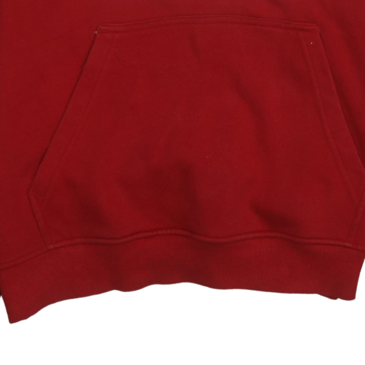 Adidas Mens Red Pullover Hoodie Large Logo Print Cotton Fleece
