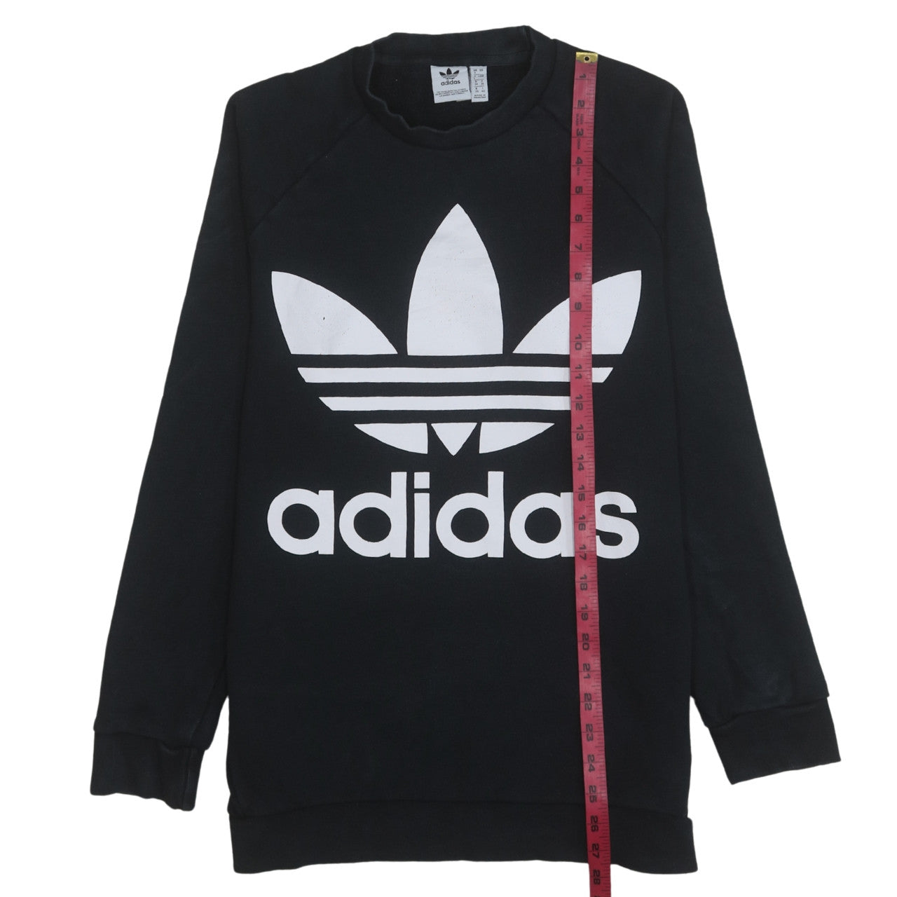 Adidas Womens Black Size 8 Crew Neck Trefoil Logo Sweatshirt