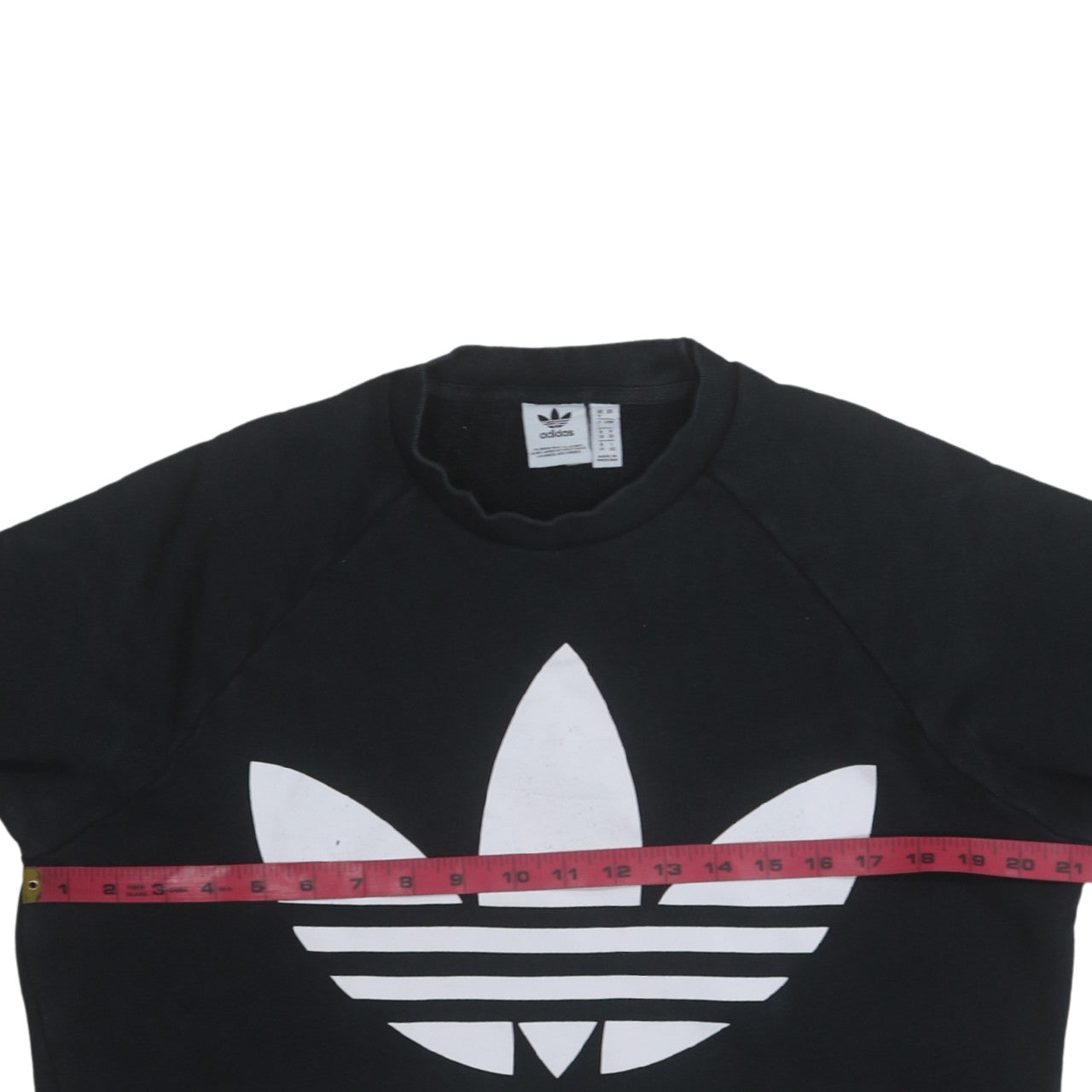 Adidas Womens Black Size 8 Crew Neck Trefoil Logo Sweatshirt