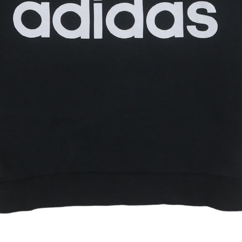 Adidas Womens Black Size 8 Crew Neck Trefoil Logo Sweatshirt