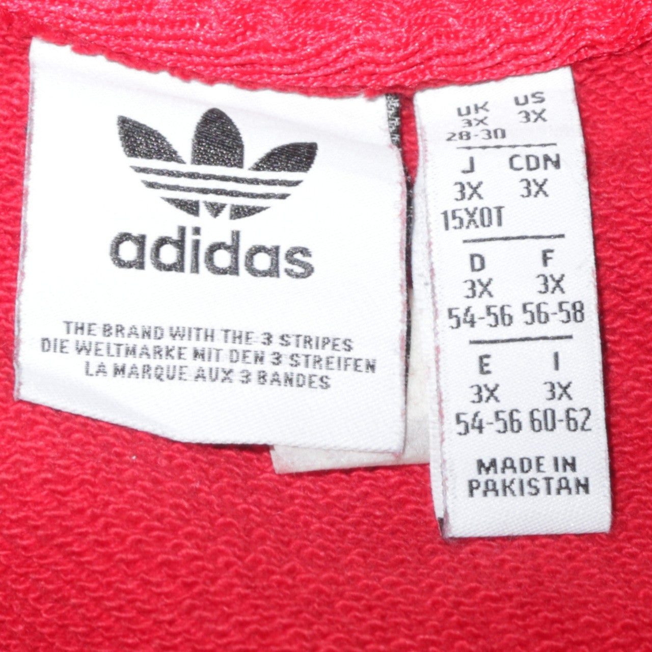 Adidas Womens Red 3-Stripes Crew Neck Pullover Sweatshirt 3XL