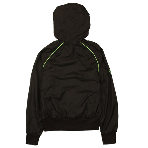 Puma Womens Black Hooded Windbreaker Jacket Size 10