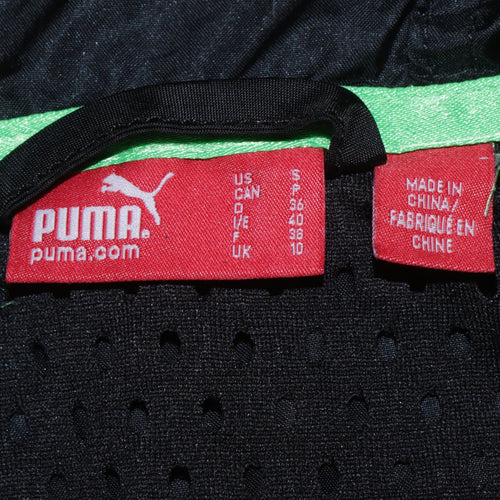 Puma Womens Black Hooded Windbreaker Jacket Size 10