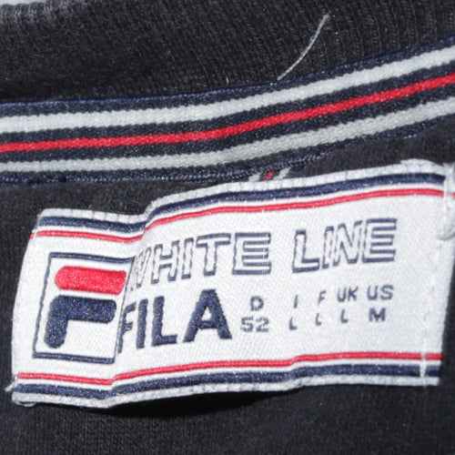 Fila Mens Black Pullover Sweatshirt L Logo Crew Neck Sportswear