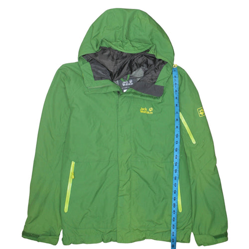 Jack Wolfskin Men’s Green Waterproof Hooded Rain Jacket Size S
