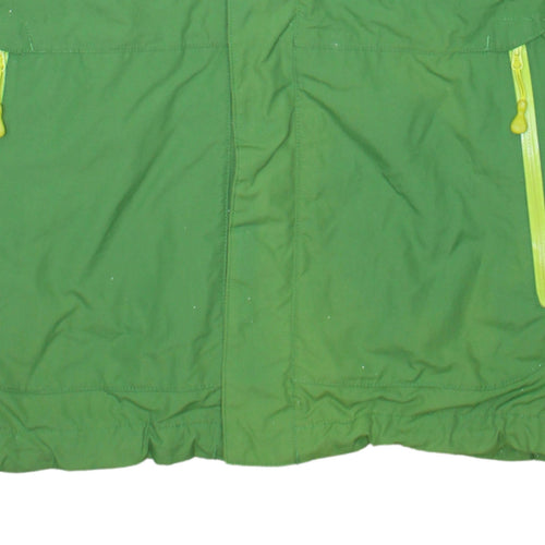 Jack Wolfskin Men’s Green Waterproof Hooded Rain Jacket Size S