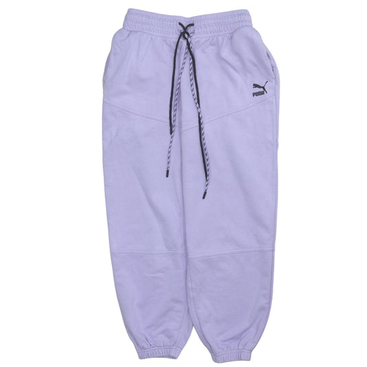 Puma Women's Purple Jogger Sweatpants S Relaxed Fit Drawstring Waist