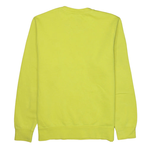 Nike Men Yellow Crew Neck Pullover Sweatshirt M Regular Fit Fleece