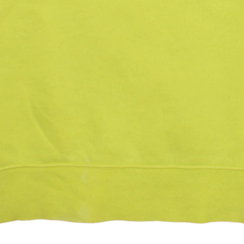 Nike Men Yellow Crew Neck Pullover Sweatshirt M Regular Fit Fleece
