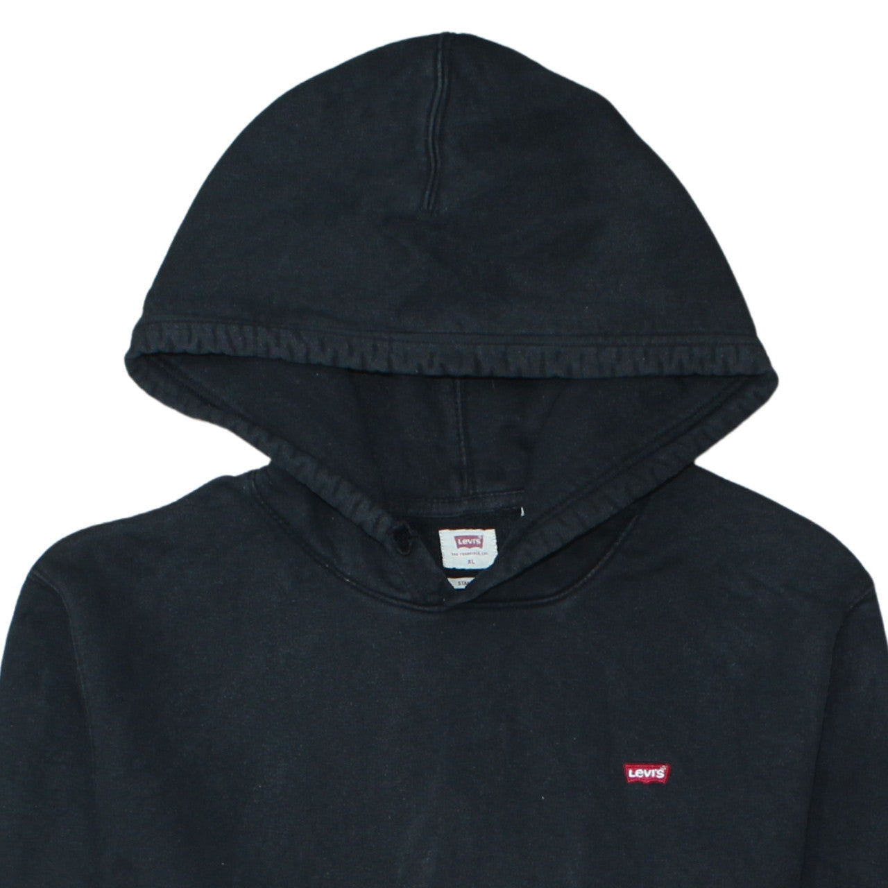 Levi's Mens Black XL Pullover Hoodie Classic Fleece Sweatshirt