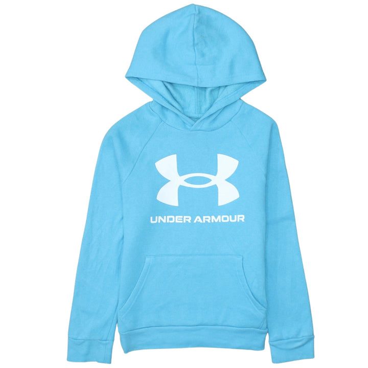 Under Armour Boys Blue Pullover Hoodie Size 10-11 Years Fleece Logo Sweatshirt