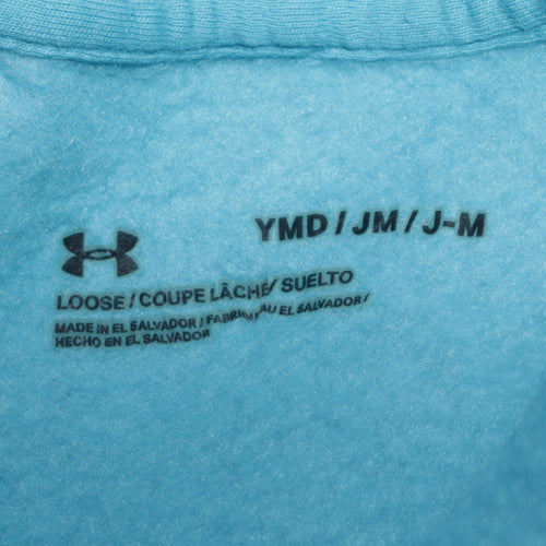 Under Armour Boys Blue Pullover Hoodie Size 10-11 Years Fleece Logo Sweatshirt