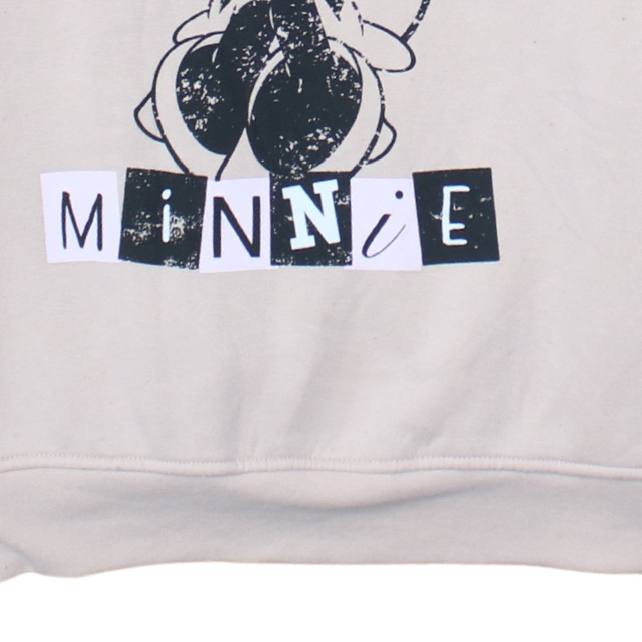 Disney Minnie Mouse Women's Beige Pullover Hoodie Size L