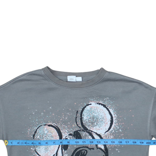 Disney Women's Grey Mickey Mouse XS Pullover Sweatshirt